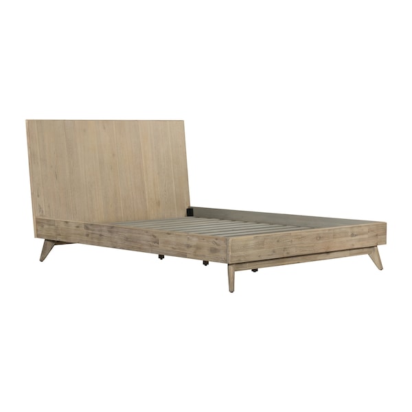 Armen Living Baly Acacia Mid-Century Gray Sandblast Platform King Bed LCLFBDGRKG - main